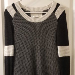 LIKE NEW Women's S Blanc Noir Cashmere & Wool Ribbed Color-block Sweater